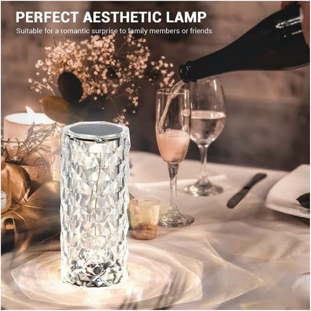 Diamond Rose Crystal Lamp